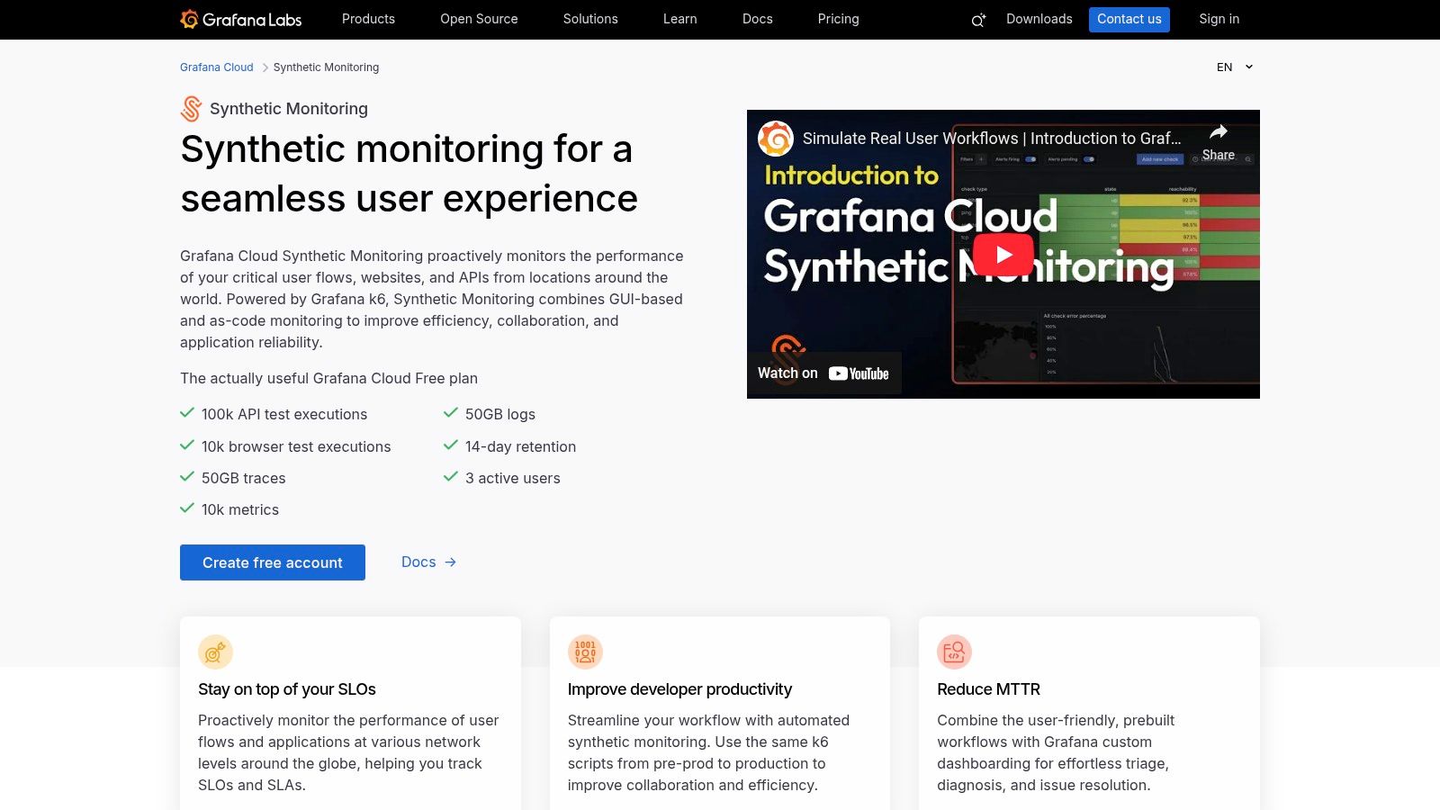 Grafana Cloud Synthetic Monitoring