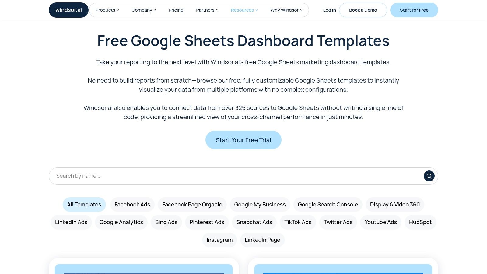 Windsor.ai – Free Google Sheets Dashboard Templates