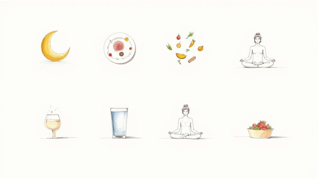 A professional man at his desk, taking a mindful break and drinking water to stay hydrated and focused.