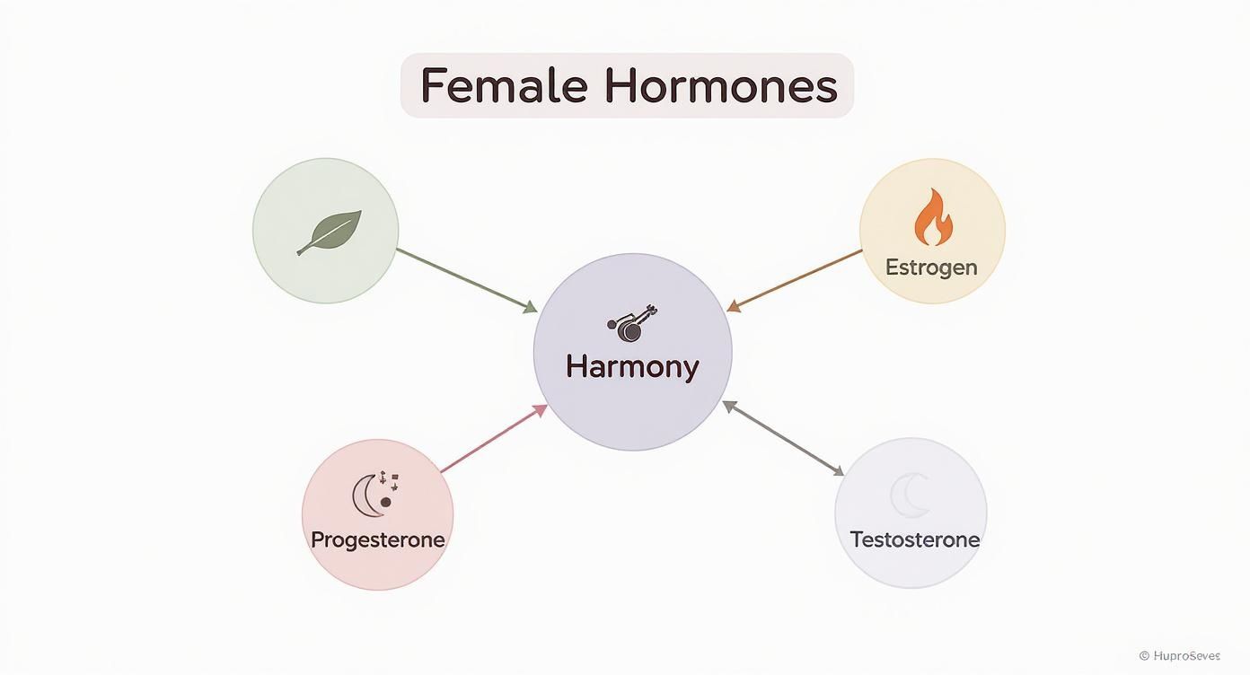 Infographic about vitamins for female hormone balance