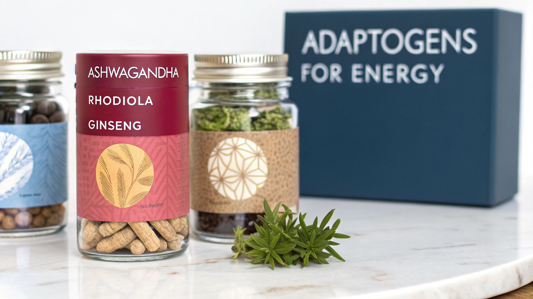 Adaptogenic Herbs (Ashwagandha, Rhodiola, Ginseng)