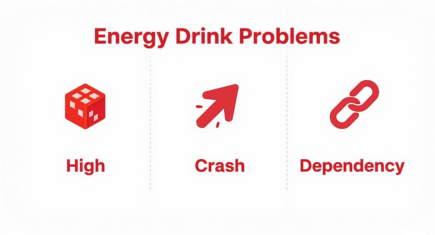 Infographic about healthy alternatives to energy drinks
