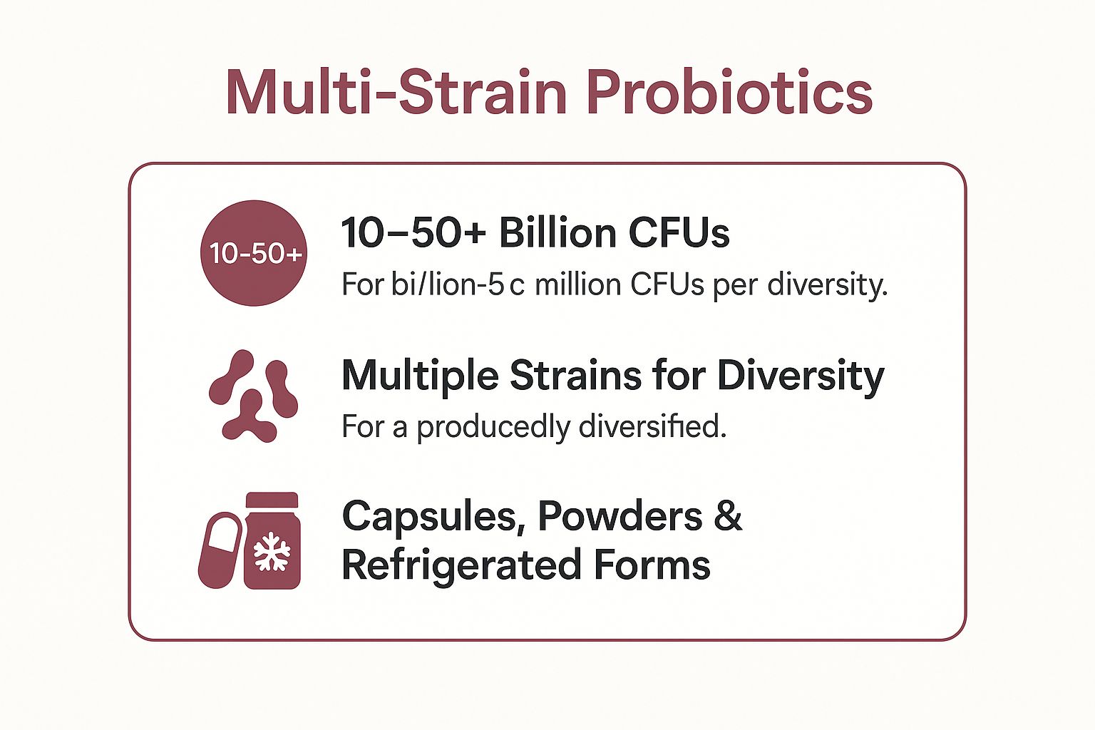 Infographic showing key data about Probiotics (Multi-strain formulas)