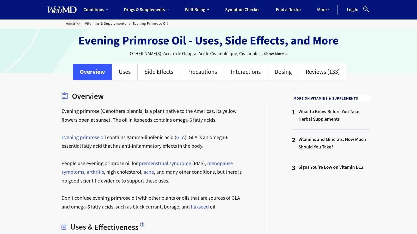 Evening Primrose Oil