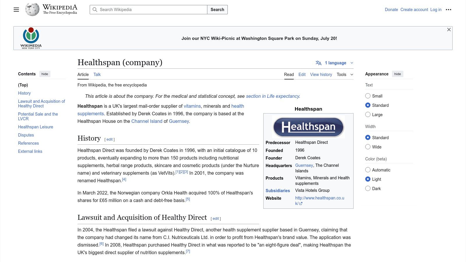 Healthspan website homepage displaying a clean layout with supplement categories and promotional offers.