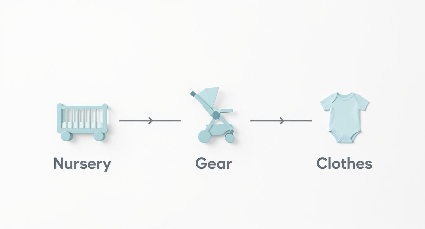 Infographic about baby essentials checklist