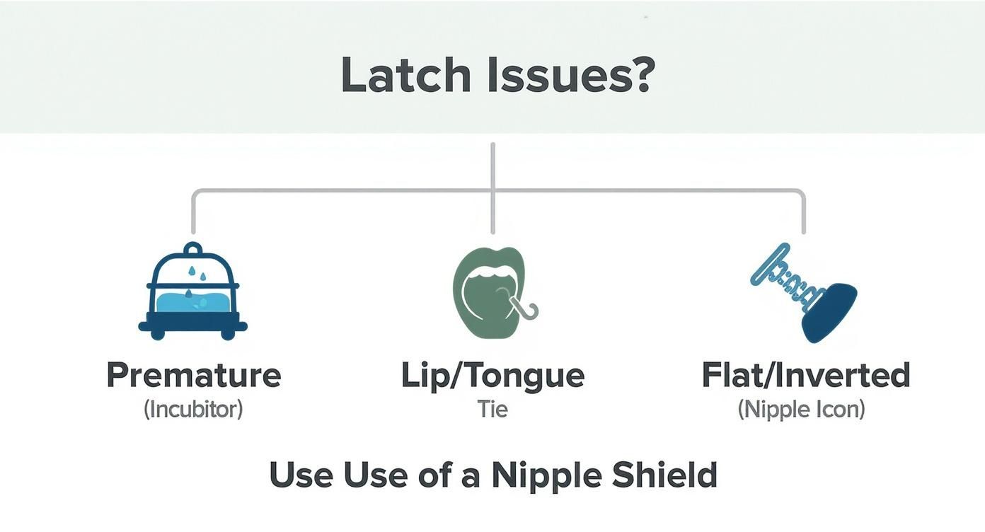 Infographic about best nipple shields for breastfeeding