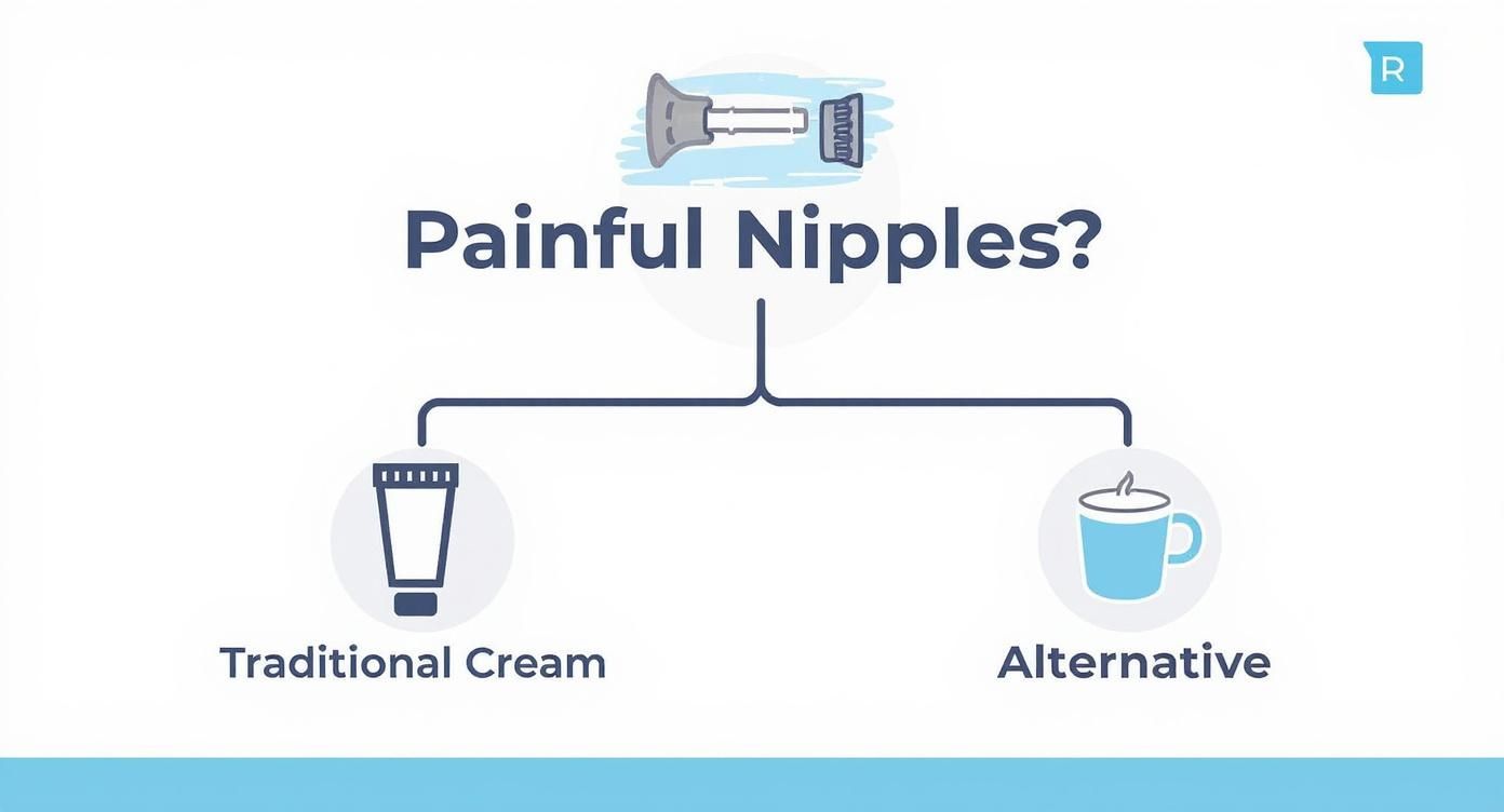 Infographic about best nipple cream for breastfeeding