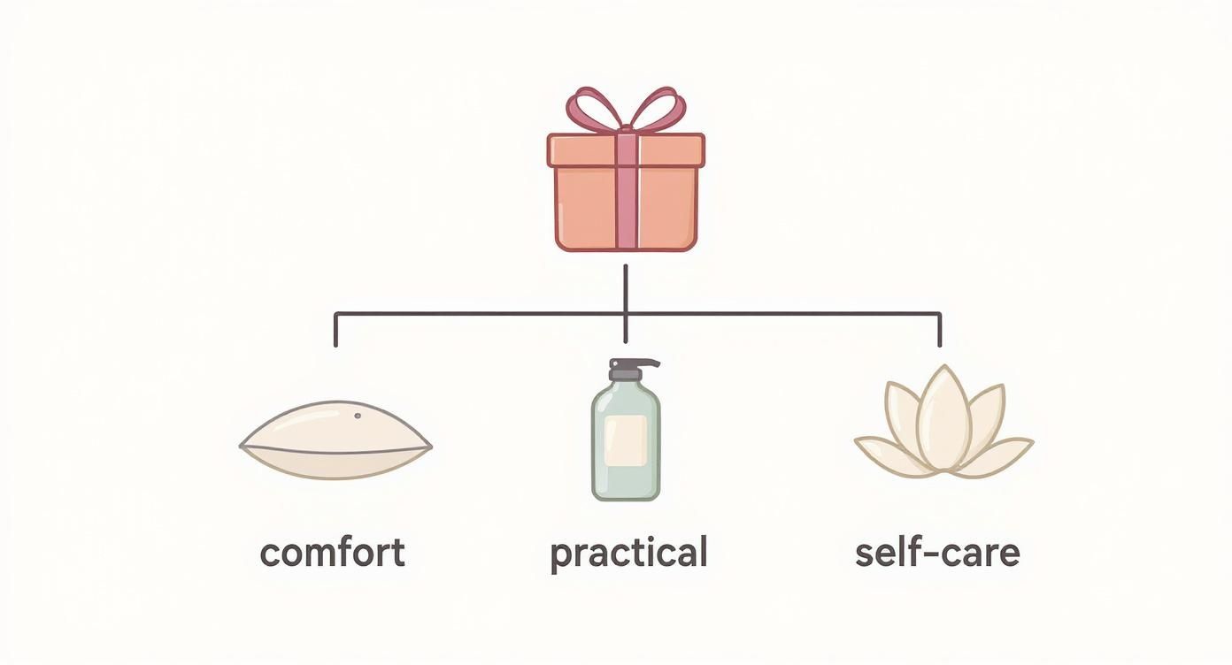 Infographic about best gifts for breastfeeding moms