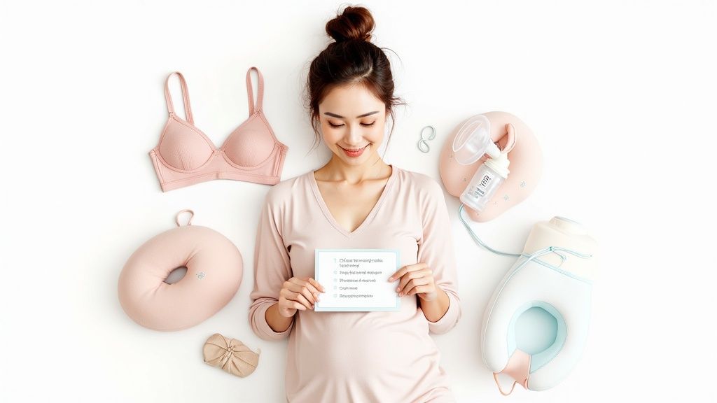 A mother breastfeeding her newborn baby, showcasing the bonding experience.