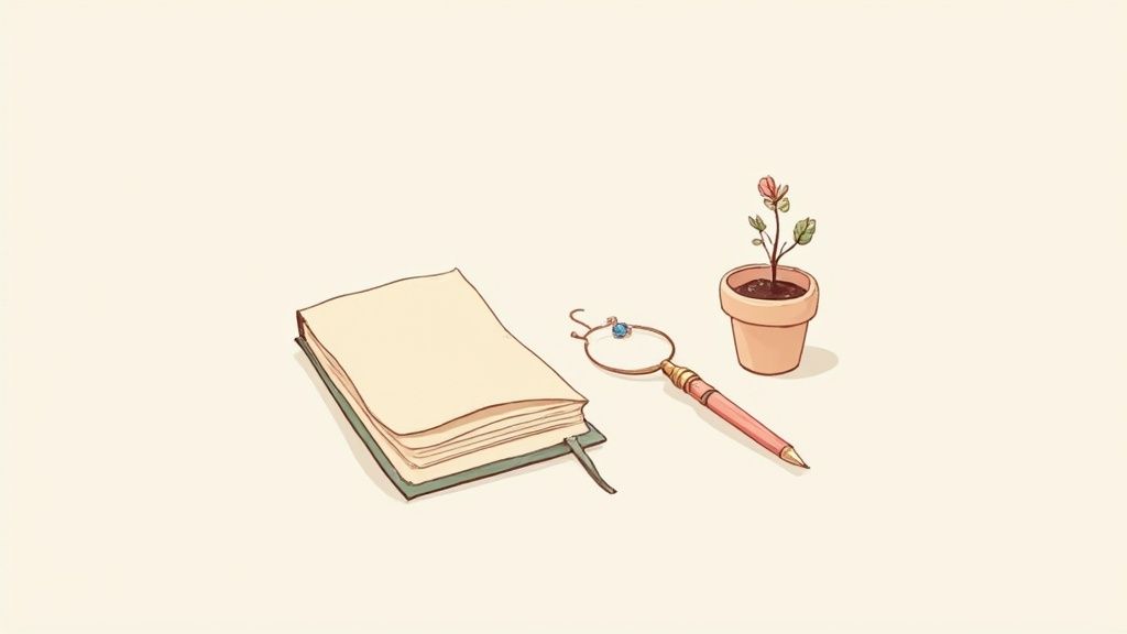 A mother holds a framed photo of her newborn's hand.