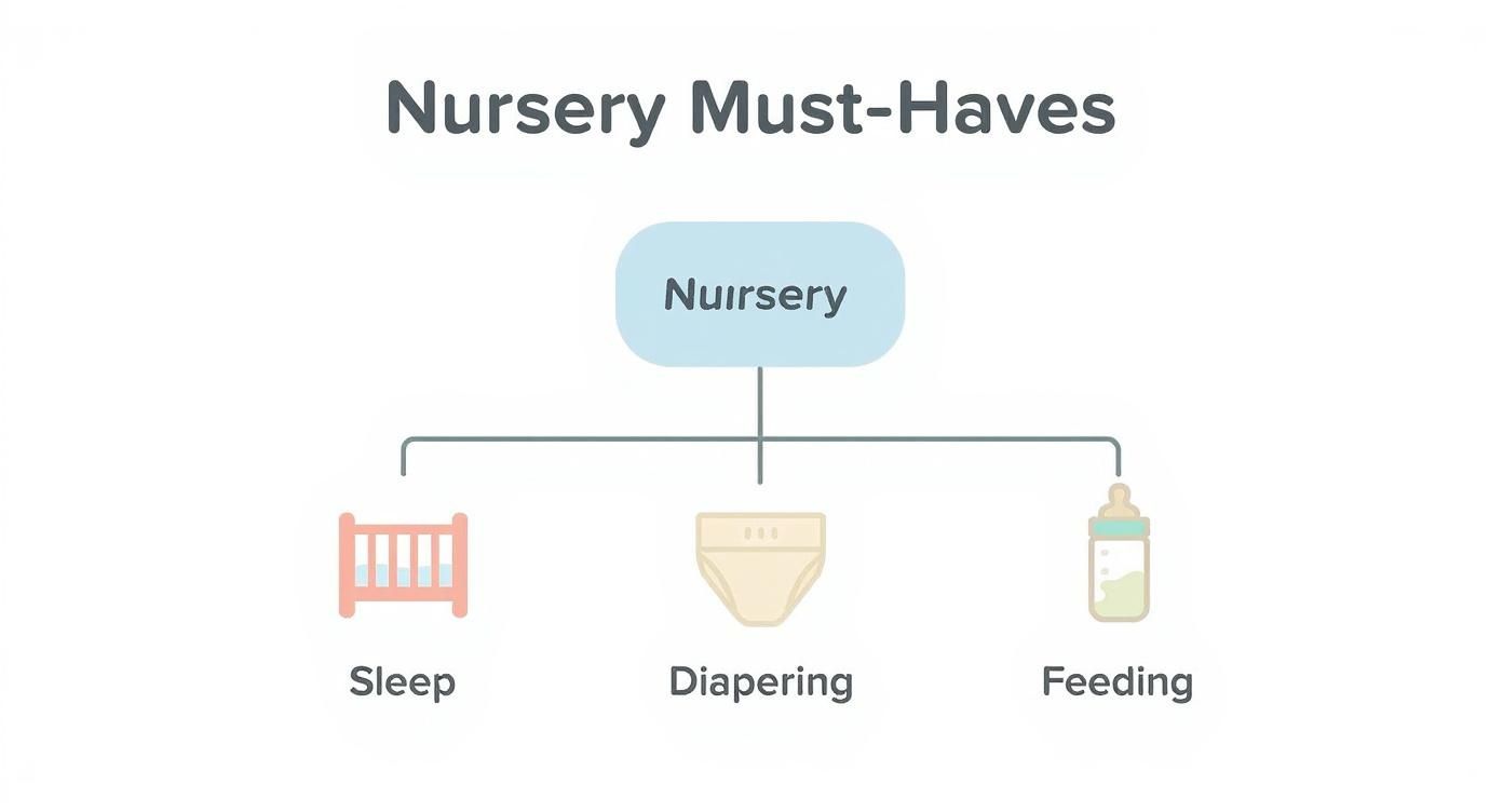 Infographic about baby nursery must haves