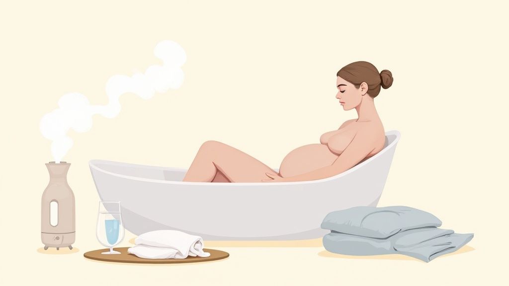 Woman applying cream to her legs