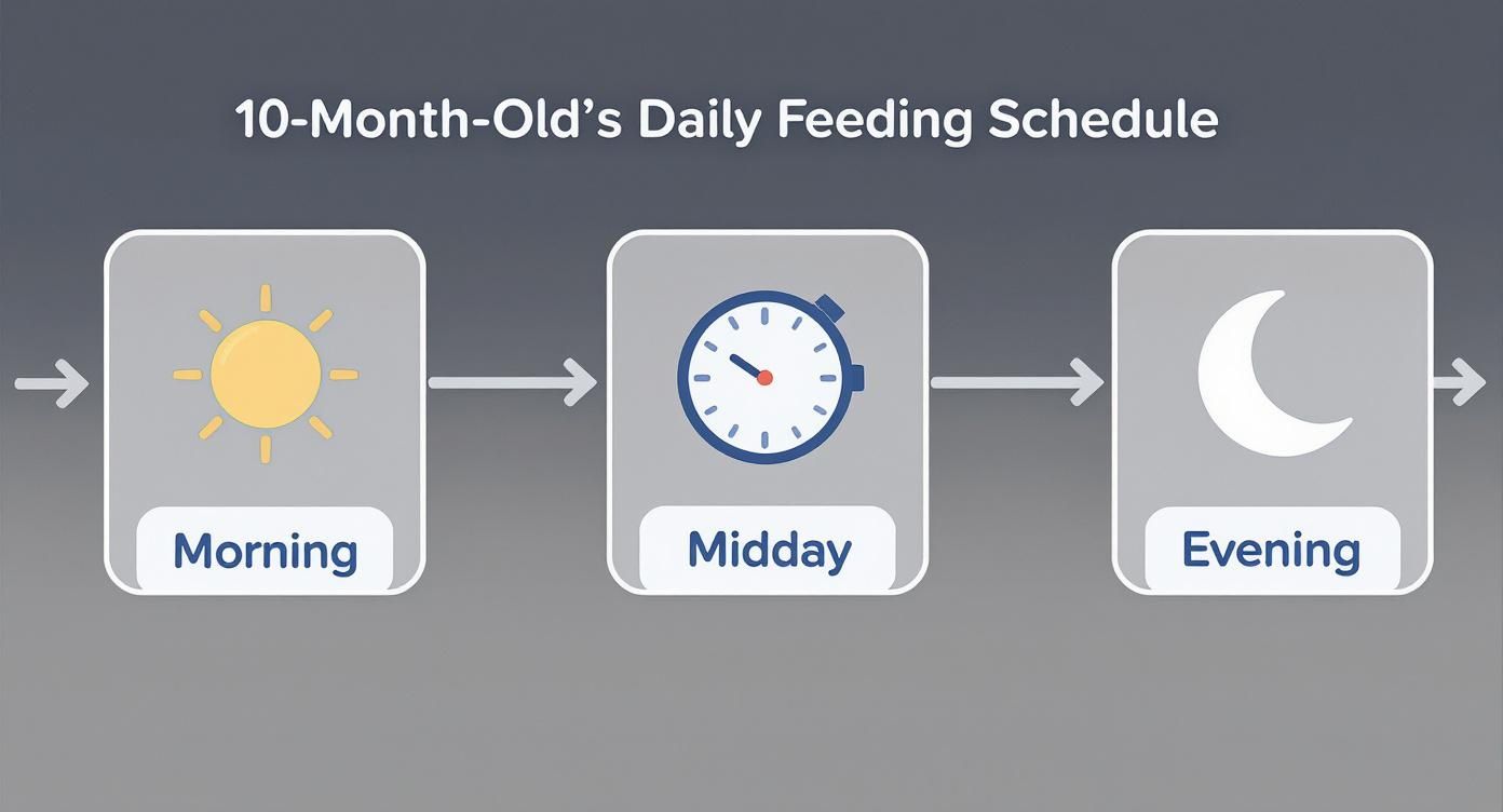 Infographic about 10 month feeding schedule