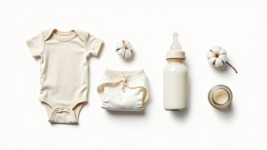 Organic baby products selection