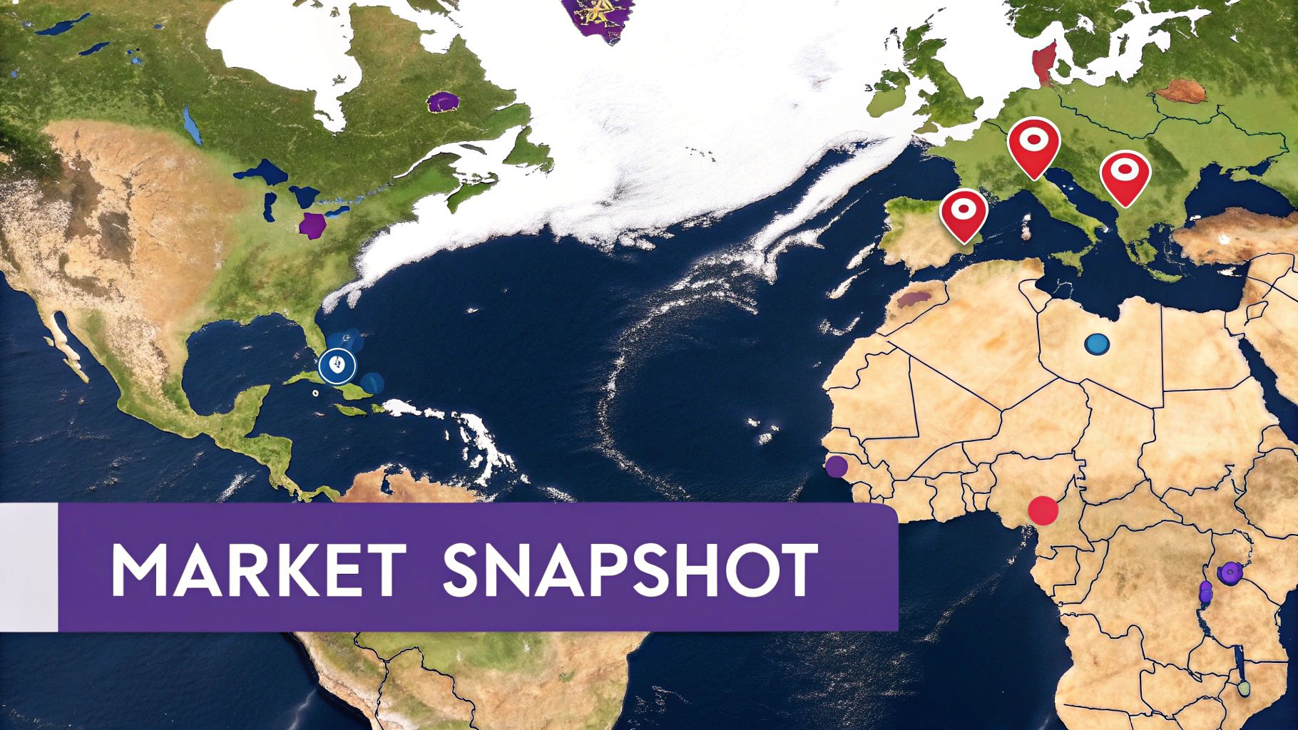 gTLD Financial Projection Market Snapshot - ICANN 2026 Global market snapshot map, highlighting regions for gTLD financial projections and ICANN evaluation.