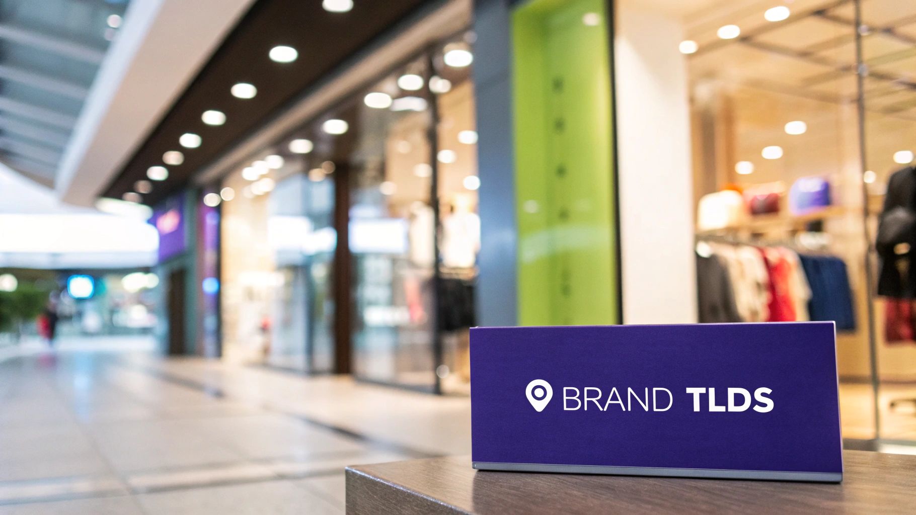 Brand gTLD Application Type – ICANN 2026 Brand gTLD application type showing branded digital identity in a retail setting