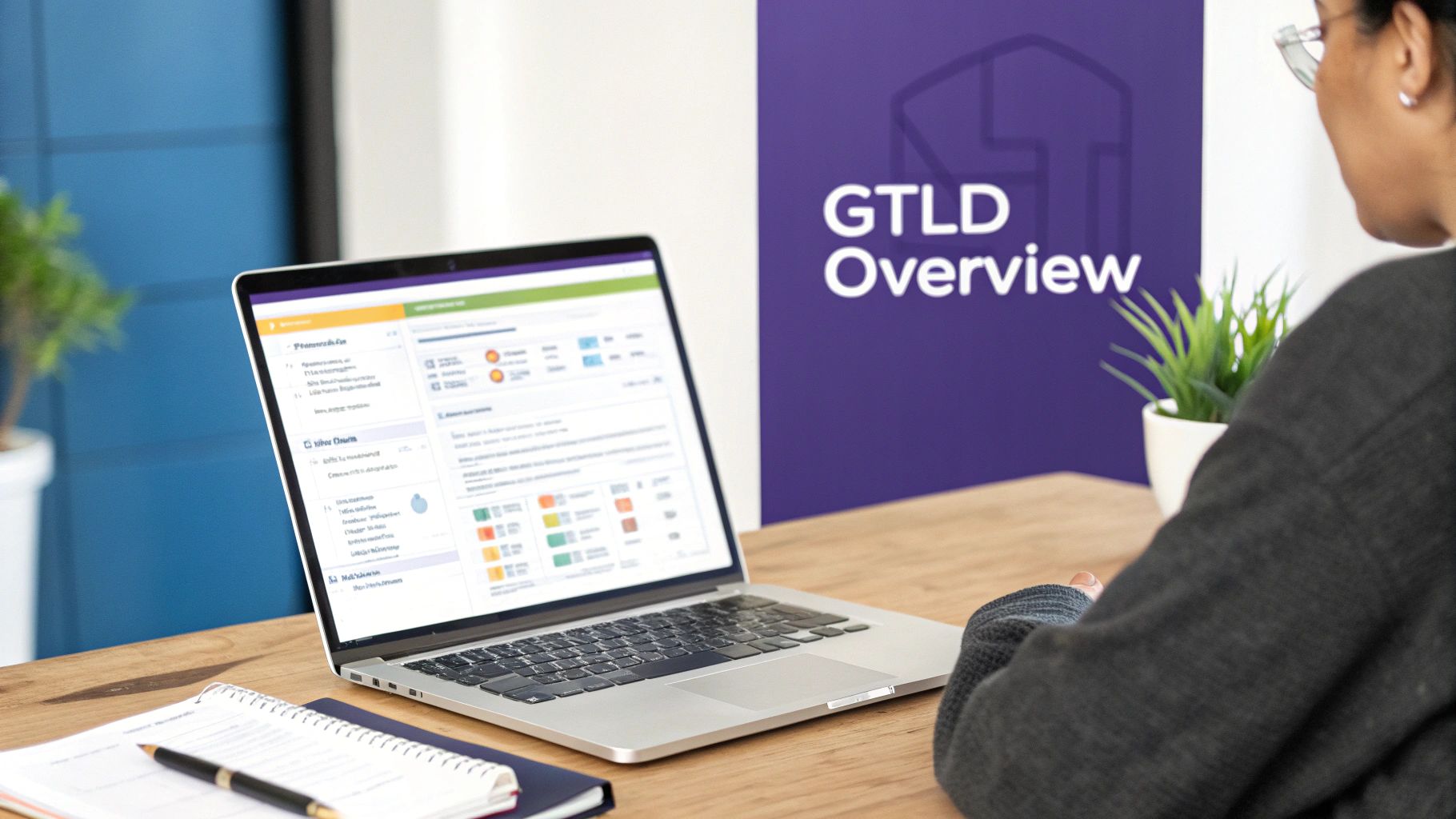 gTLD Financial Projection 2026 – ICANN Application Overview Professional reviewing gTLD financial projections on a laptop during ICANN’s 2026 application round