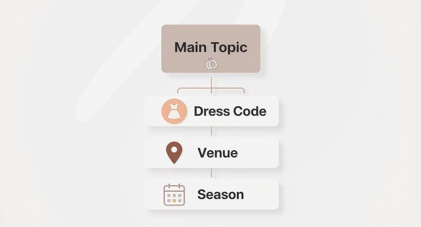 Infográfico sobre o que vestir para um casamento
