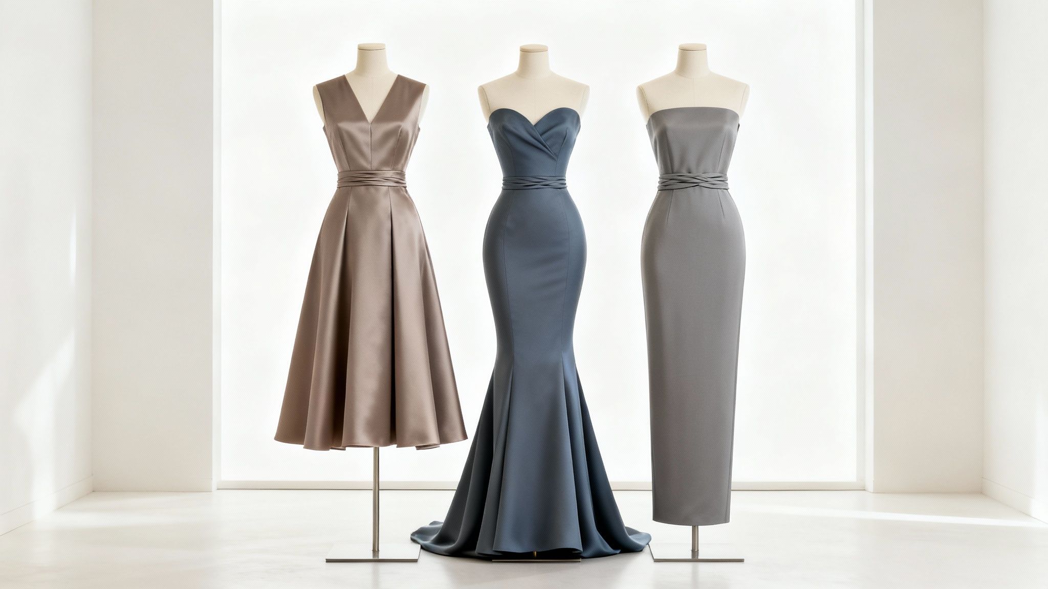 Woman in an elegant, flowing formal dress