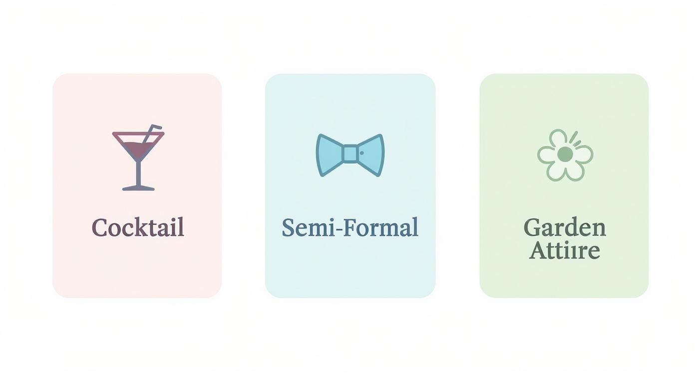 Infográfico sobre o que vestir para um casamento na primavera
