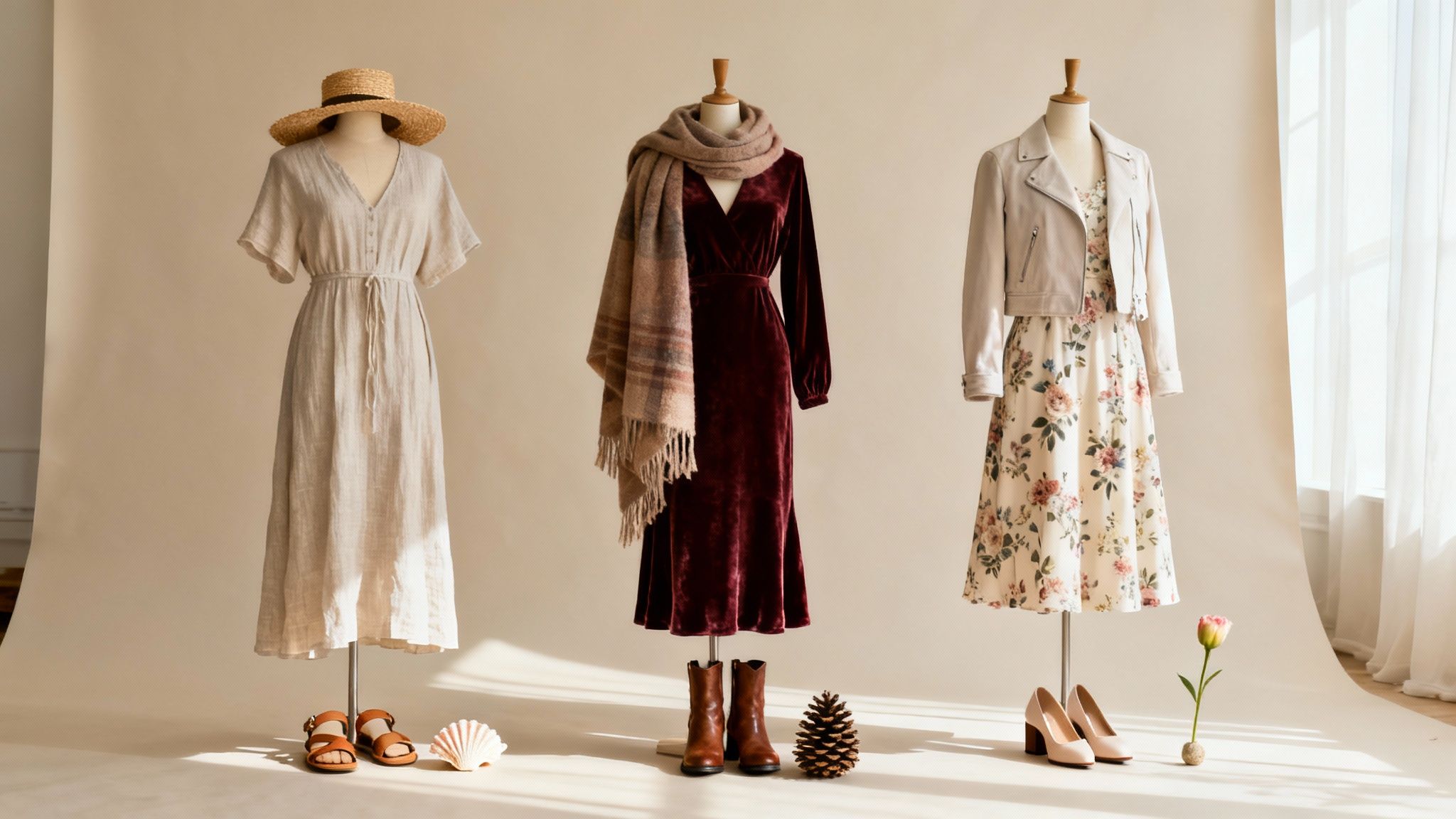 Group of wedding guests dressed for an outdoor spring wedding