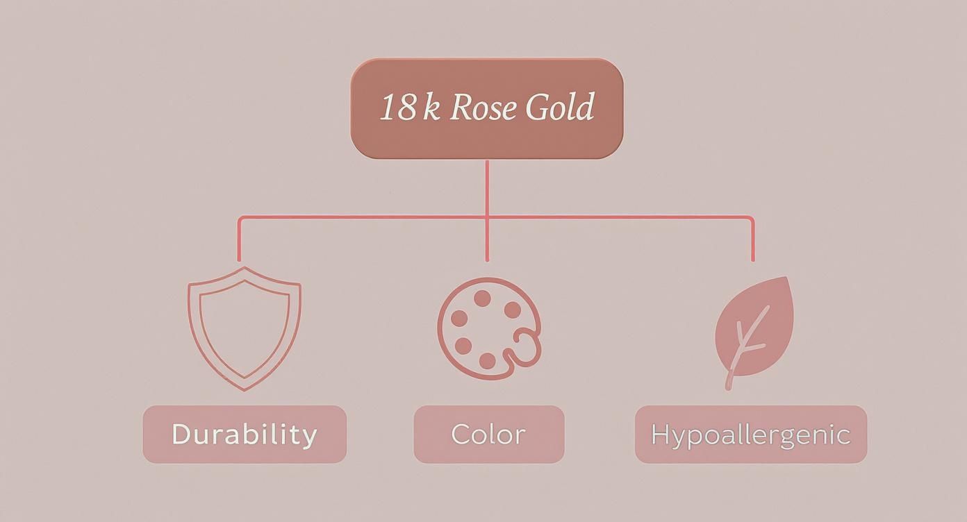 Infographic about 18k rose gold