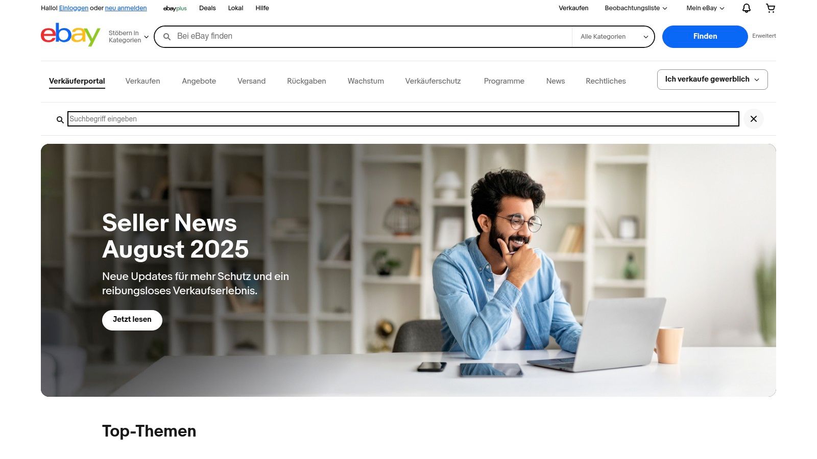 eBay Verkäuferportal + Produktrecherche