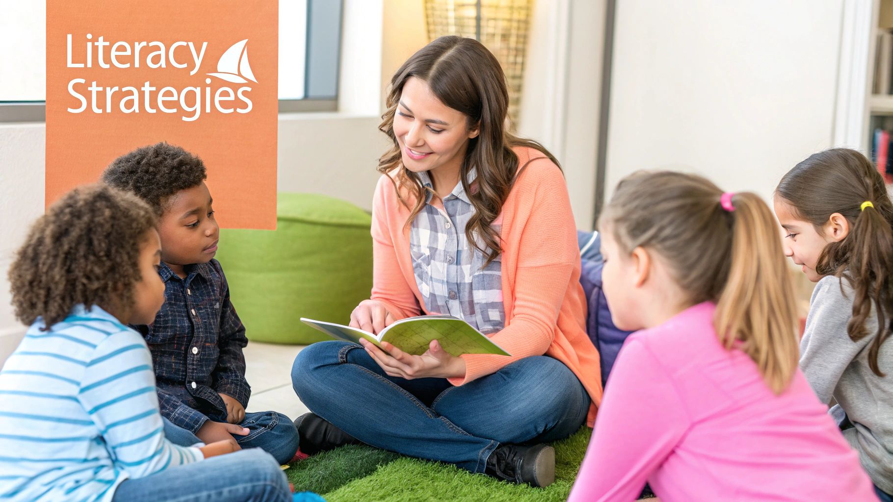 A parent and child looking thoughtfully at a book together.