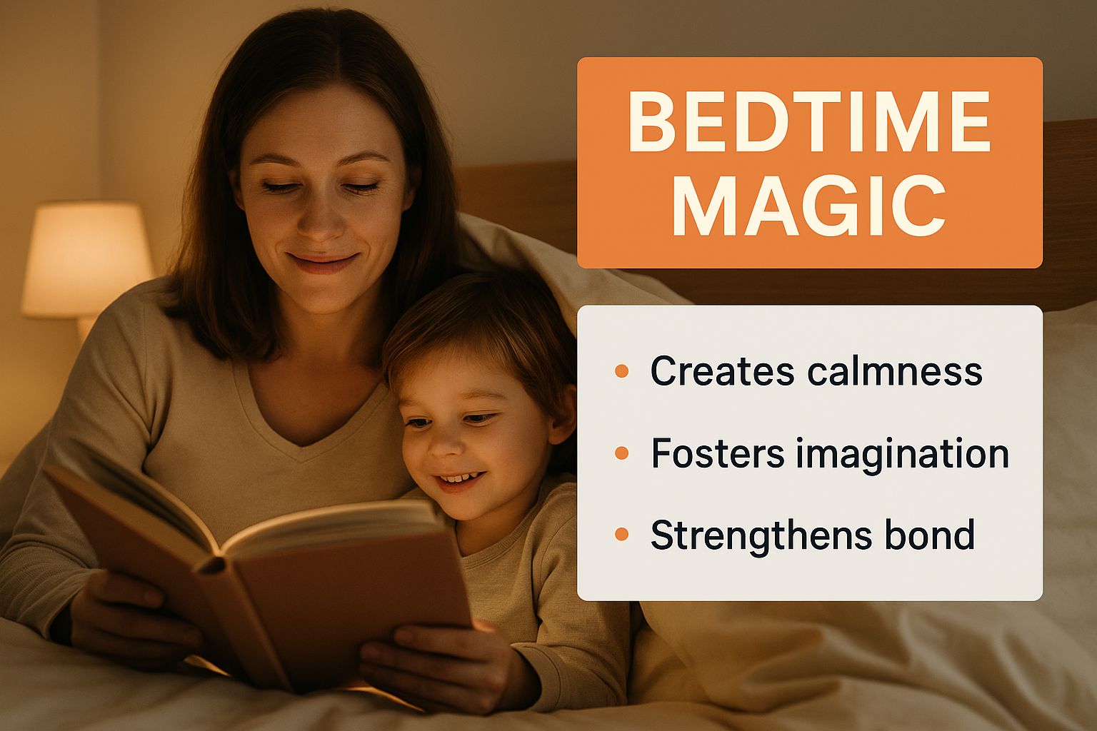 Infographic about reading stories at bedtime