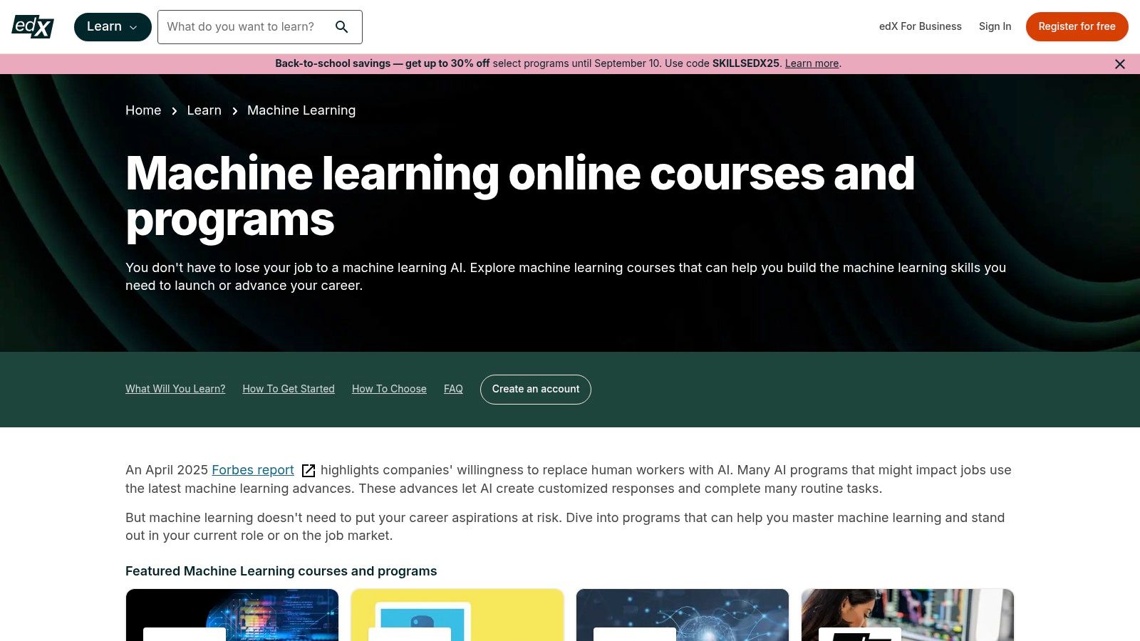 edX – Cours et programmes IA