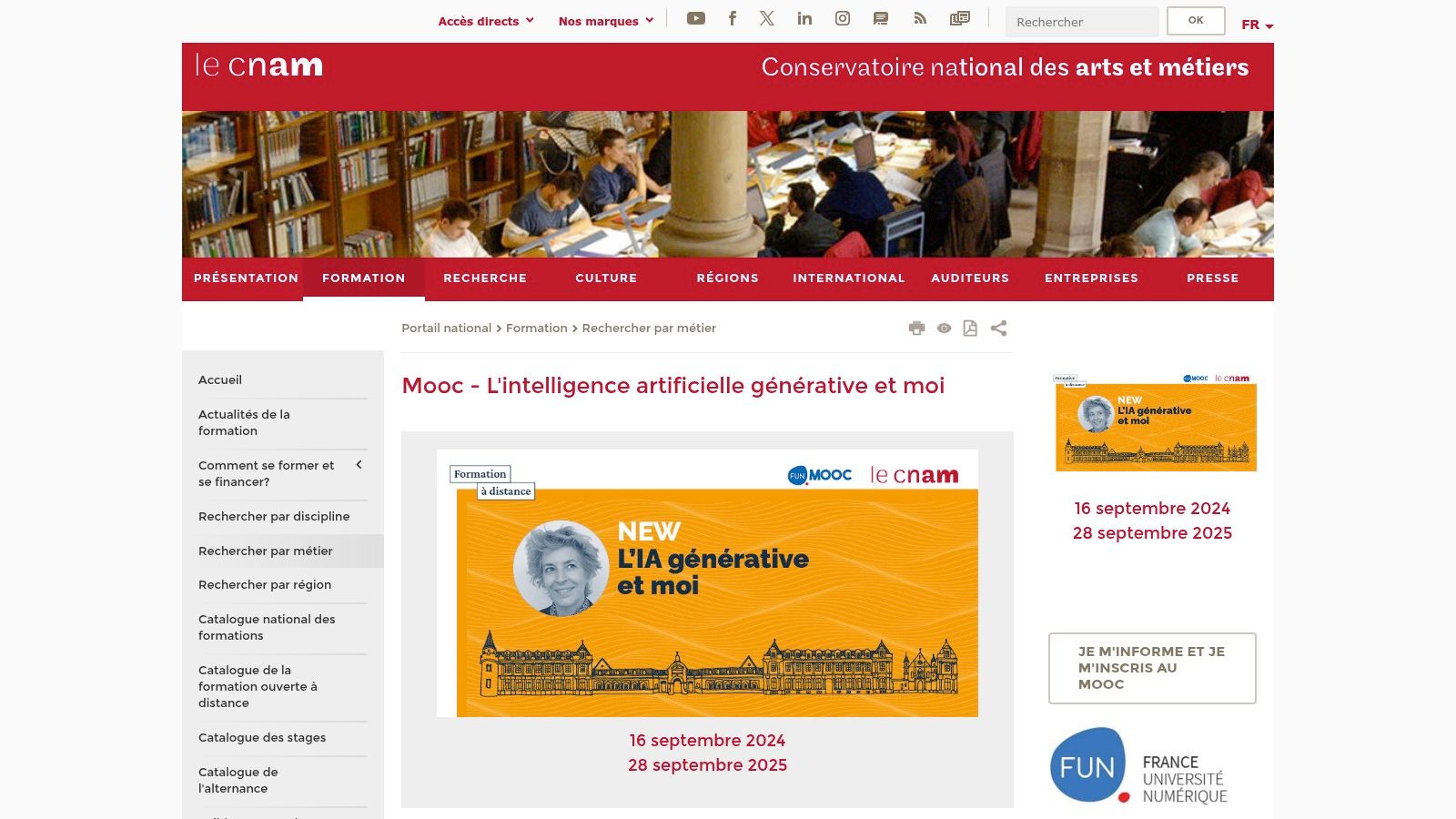 Cnam – MOOC “L’intelligence artificielle générative et moi”