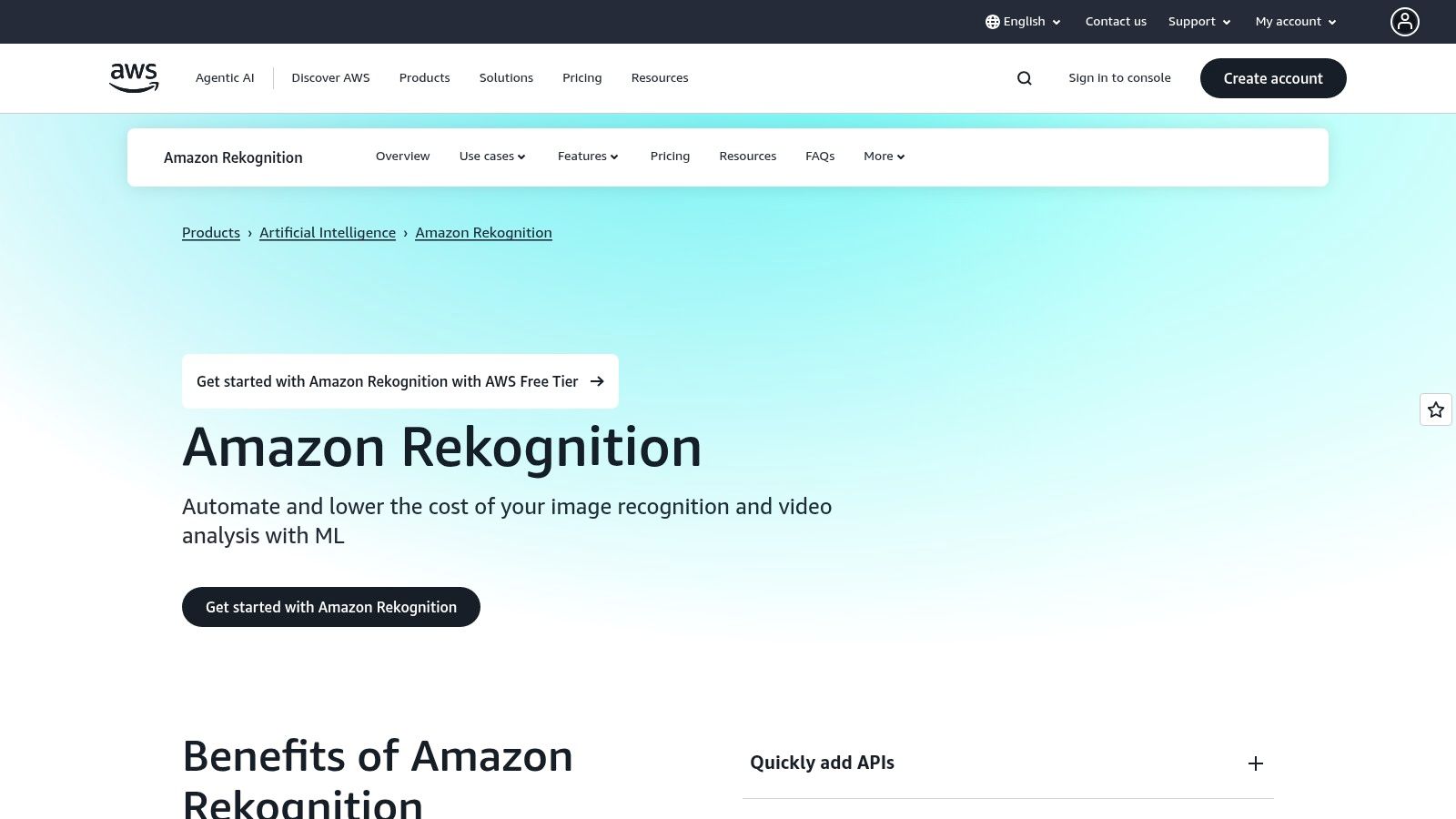 Le top des IA pour analyser une image gratuitement (et bluffer vos concurrents) 3 Amazon Rekognition