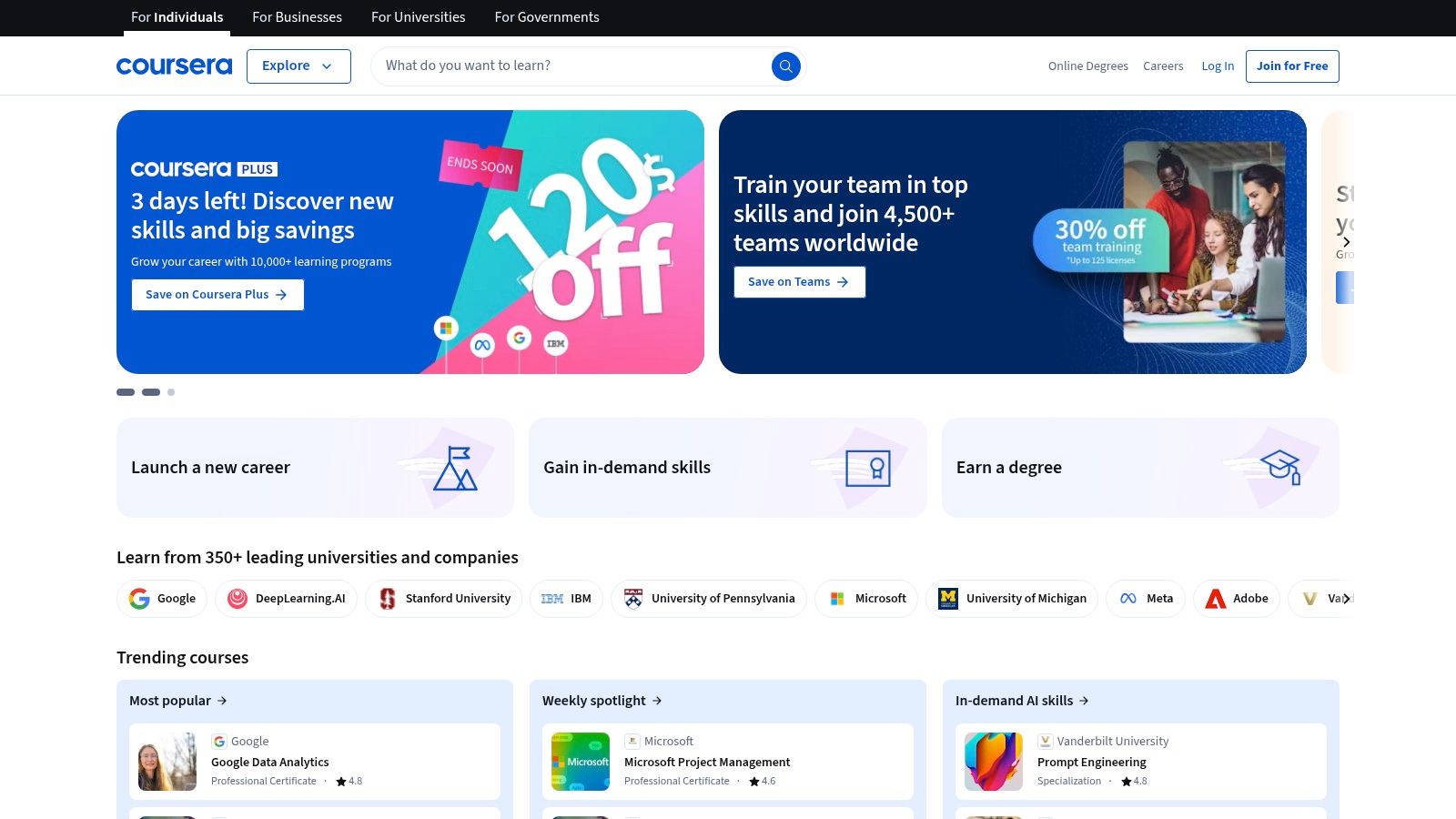 Coursera : L'Université de l'IA dans votre Salon