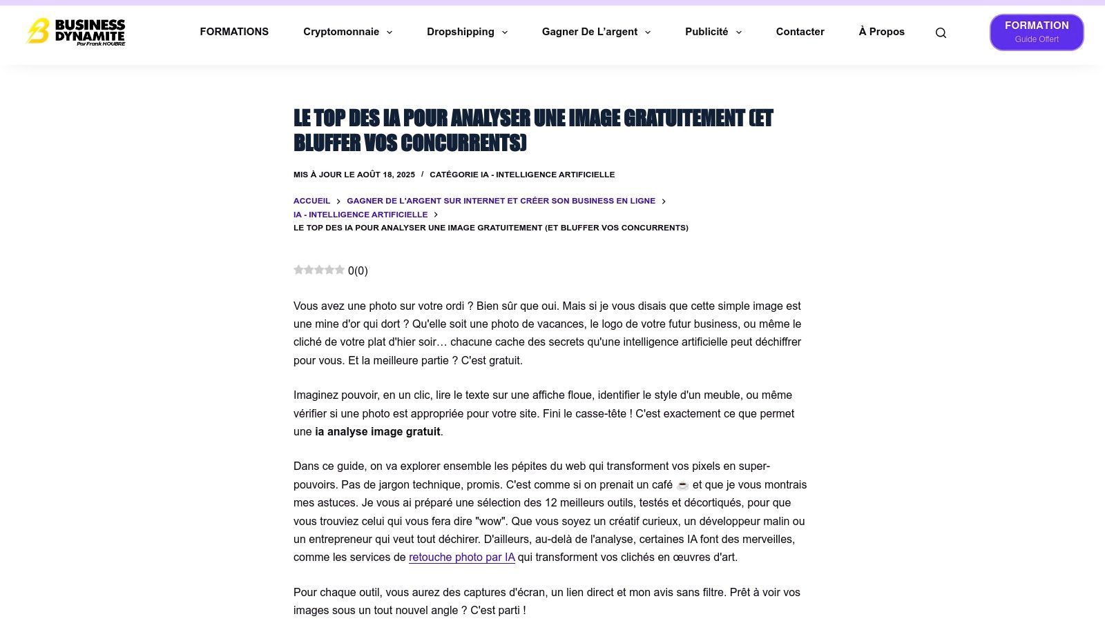 Le top des IA pour analyser une image gratuitement (et bluffer vos concurrents)