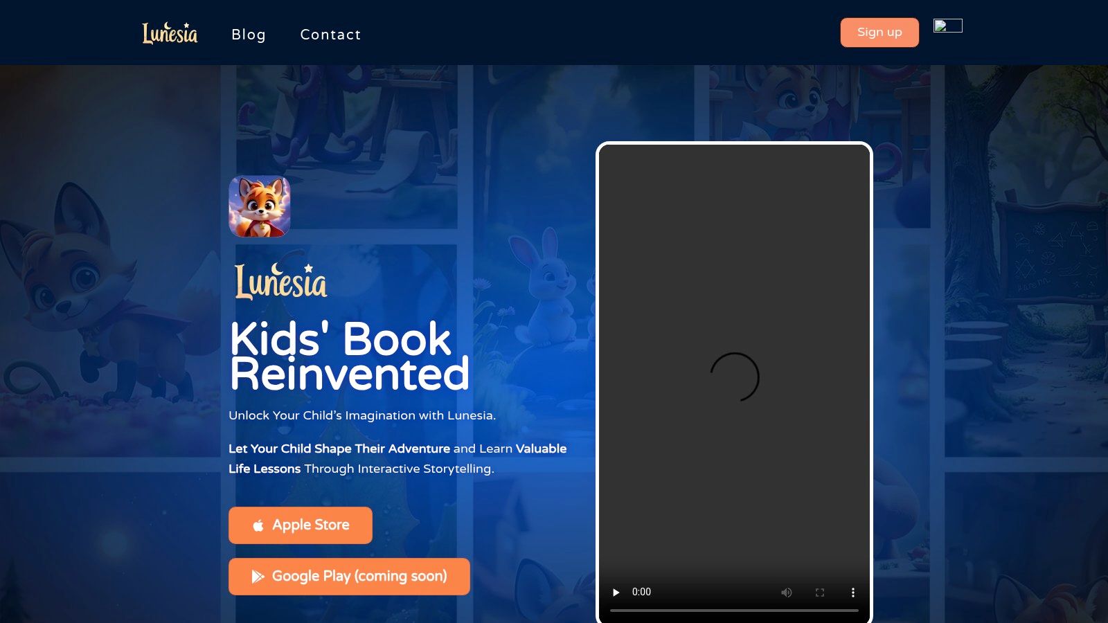 Lunesia interactive storytelling app for kids