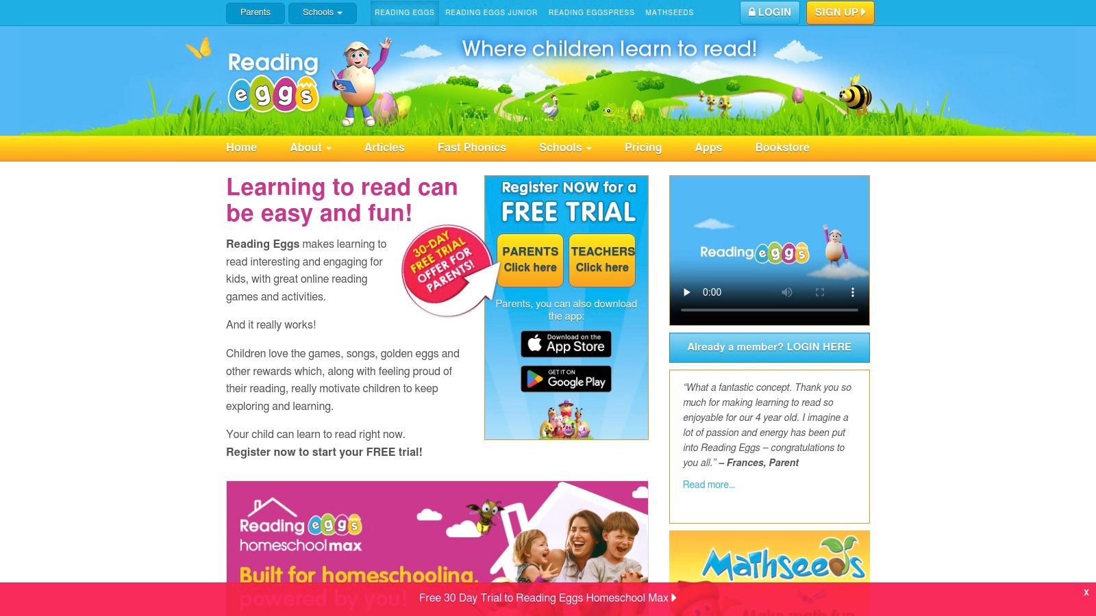Reading Eggs (including Reading Eggs Junior for ages 2–4) – official