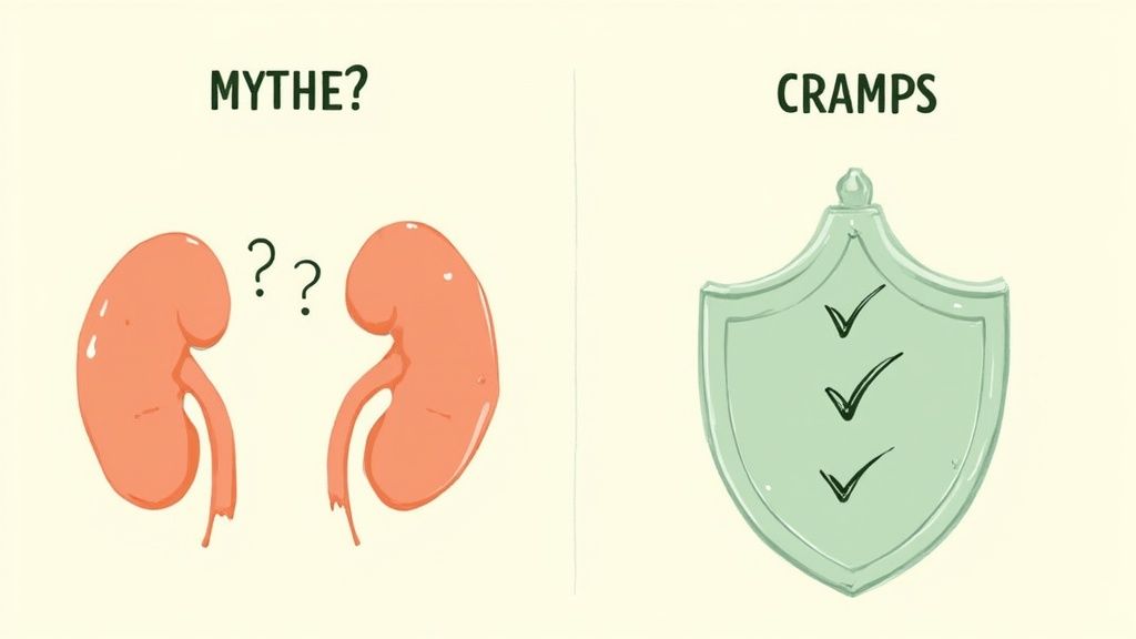 Person looking thoughtfully at a container of creatine powder, dispelling myths