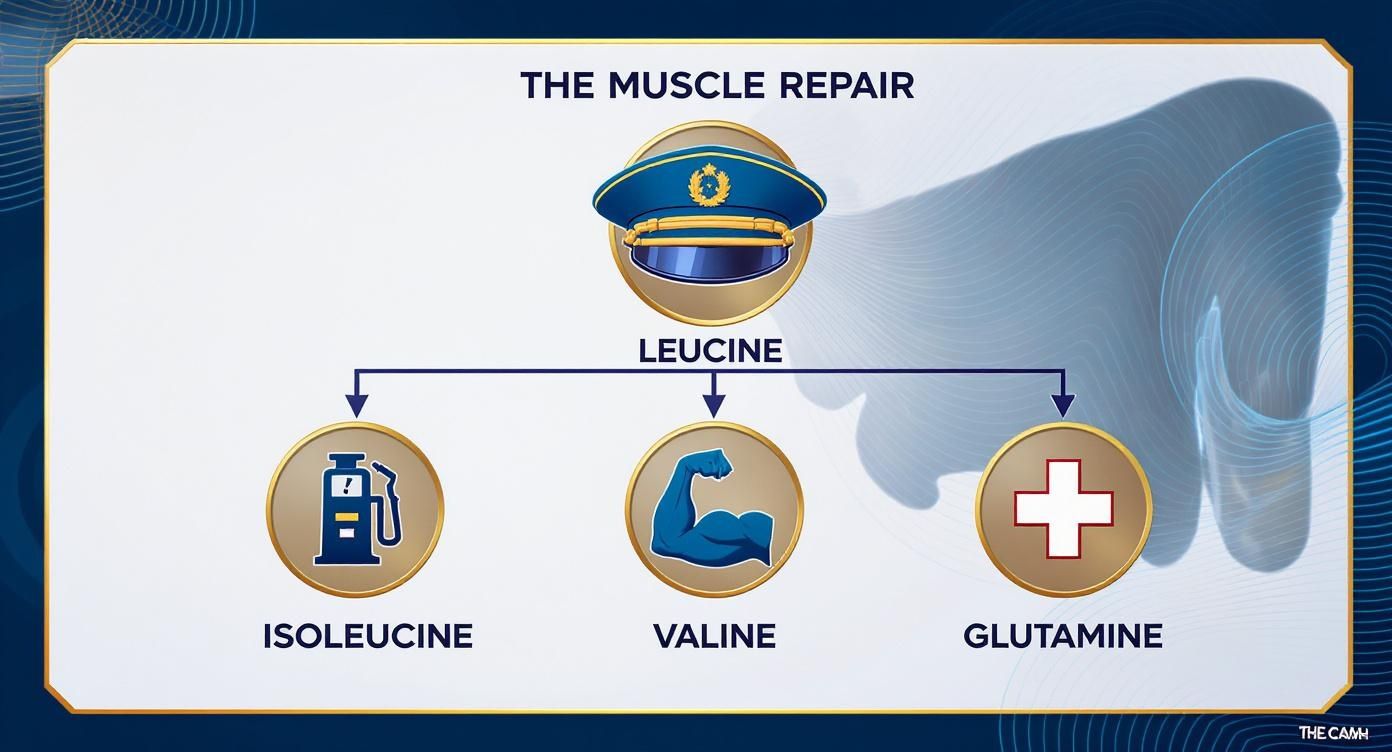 Infographic about amino acids for muscle recovery