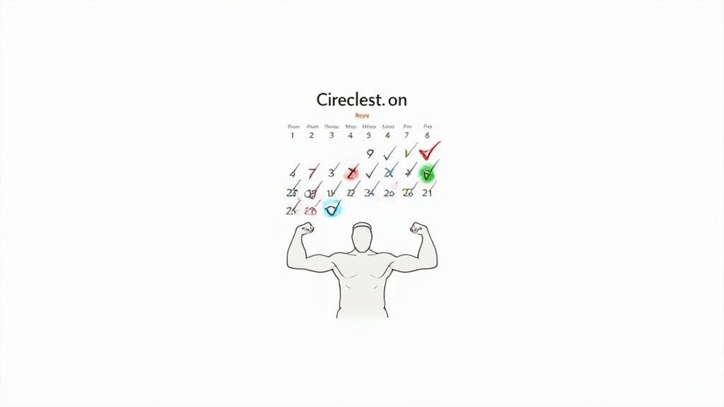 A person marking a calendar with a big red X to show daily consistency.