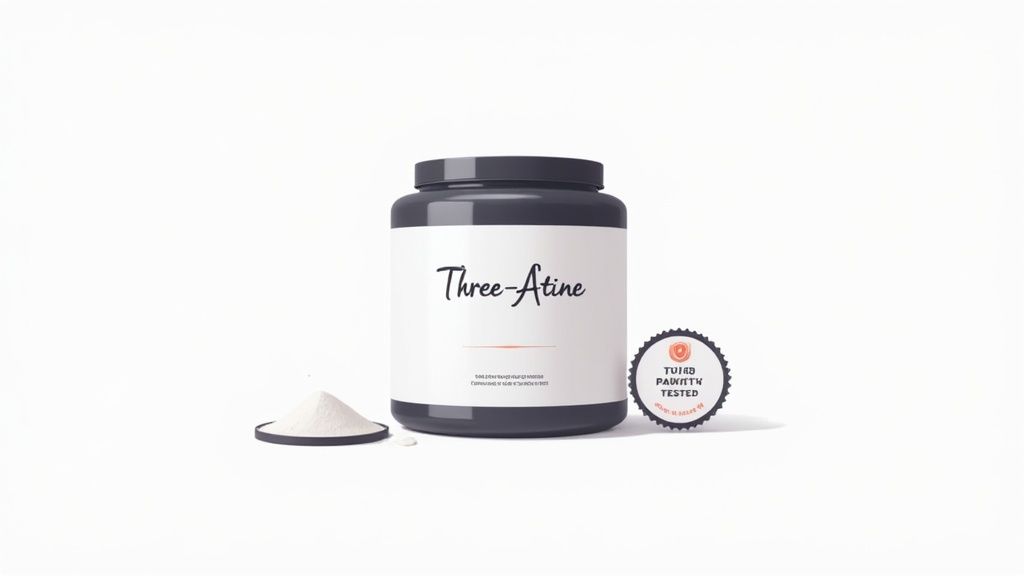 Crazy Muscle's Three-Atine Creatine Monohydrate product tub