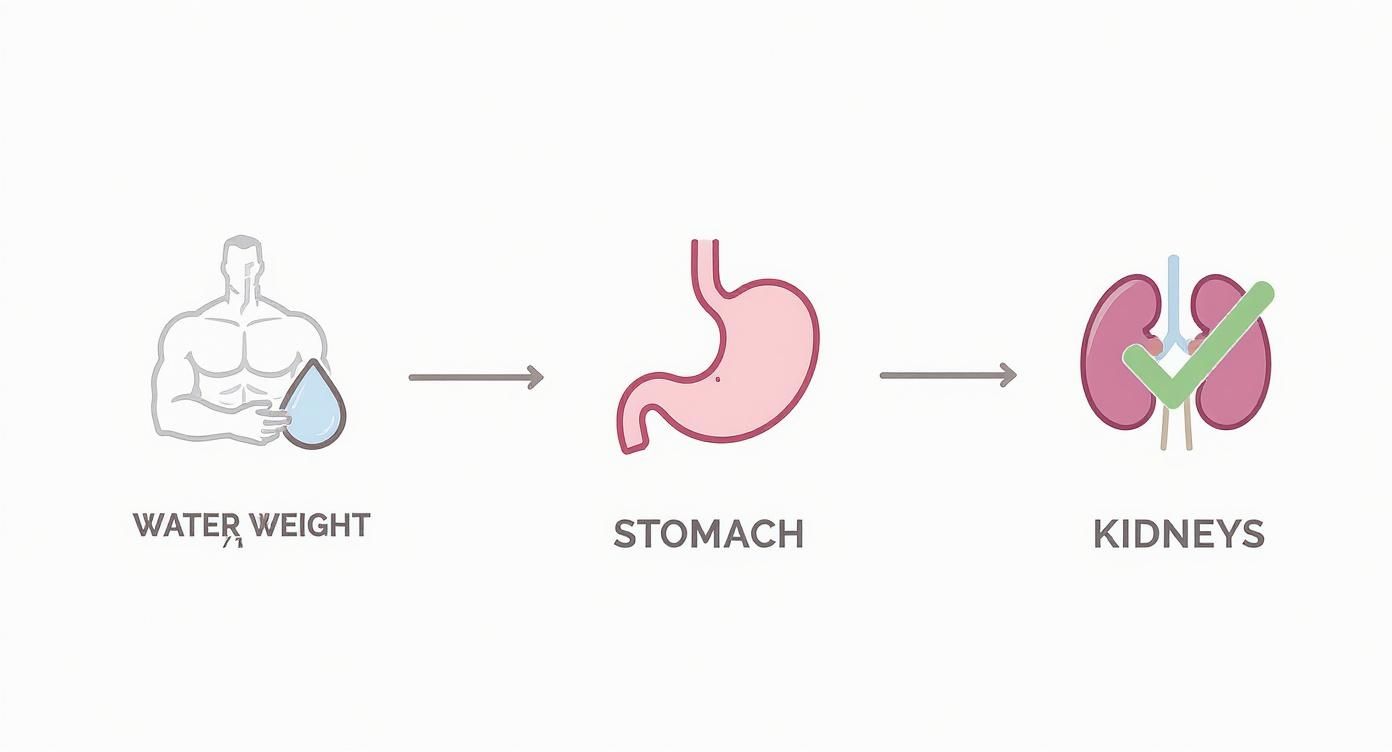 Infographic about creatine monohydrate benefits and side effects