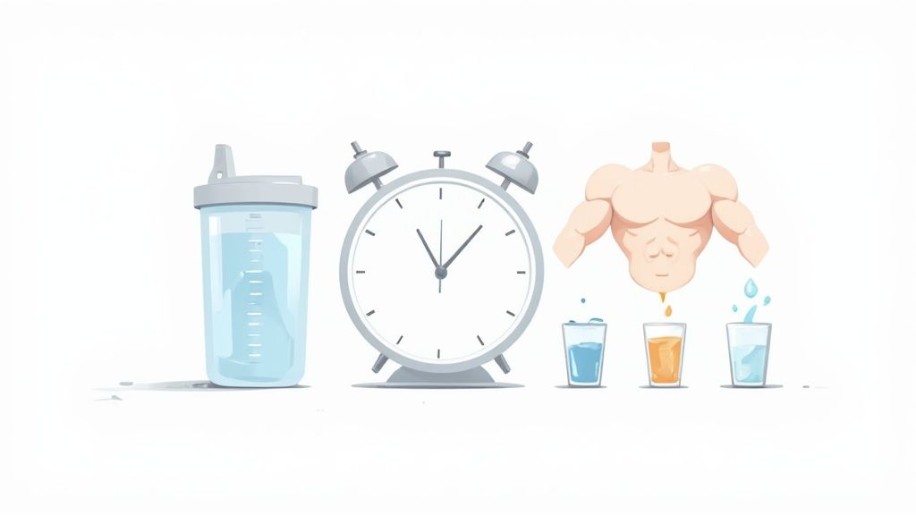 Person mixing creatine powder in a shaker bottle with water.