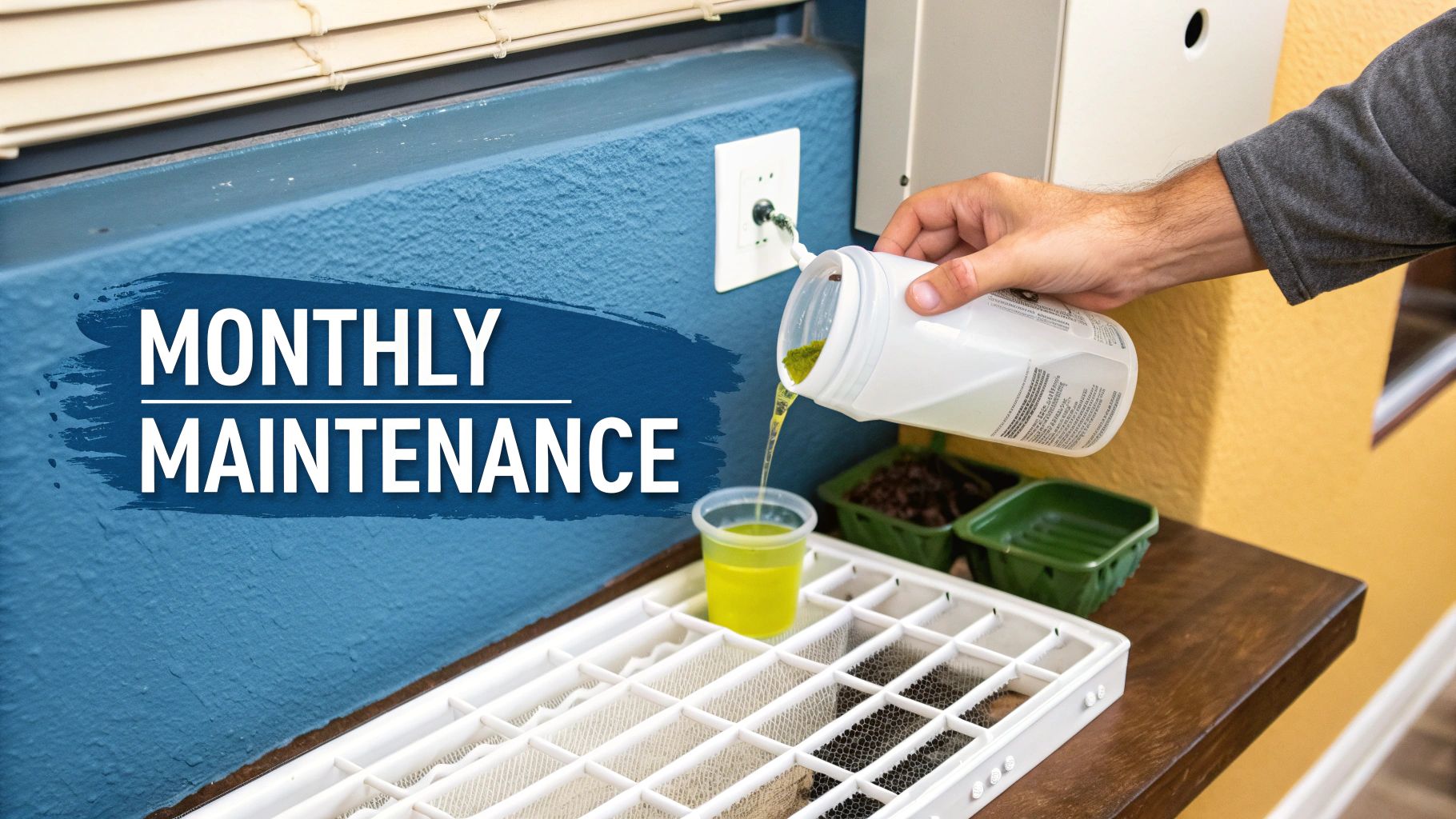 A clean AC unit being maintained by a technician