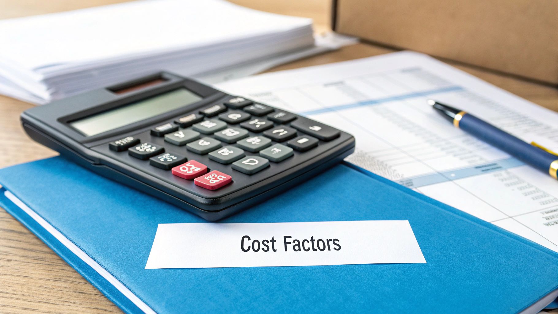 A calculator and car keys resting on a map, symbolizing the calculation of vehicle shipping costs.