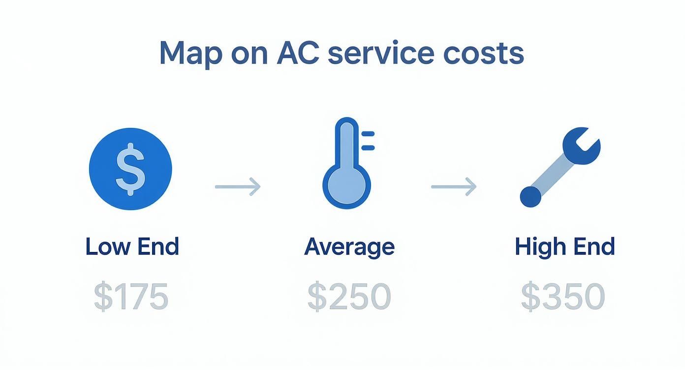 Infographic about how much does air conditioner service cost
