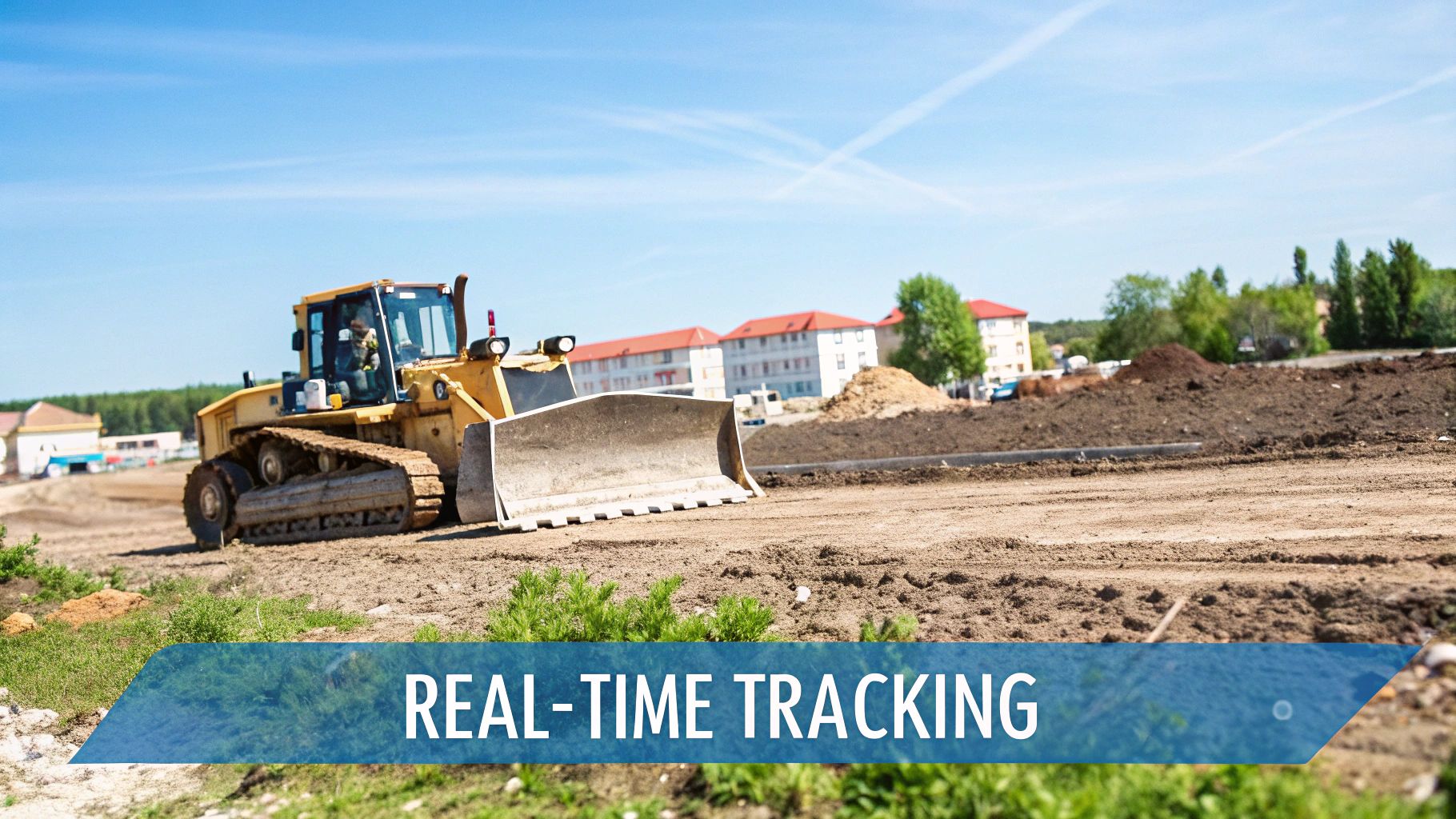 Heavy equipment working on a construction site, showcasing the need for core tracking features.