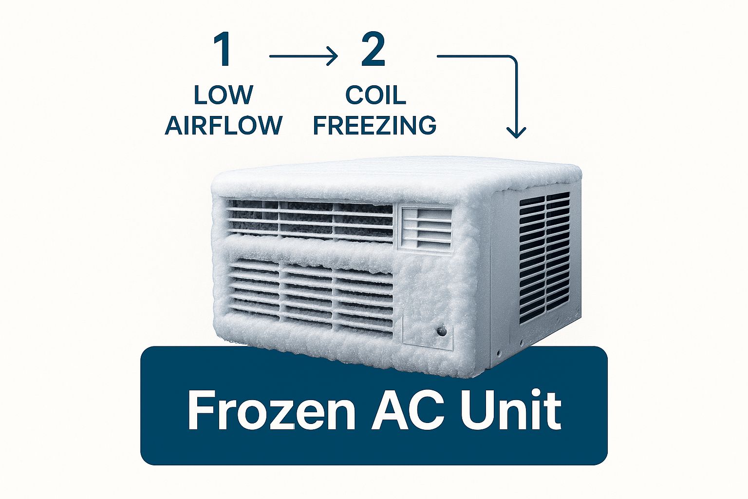 Infographic about why is my window ac freezing up