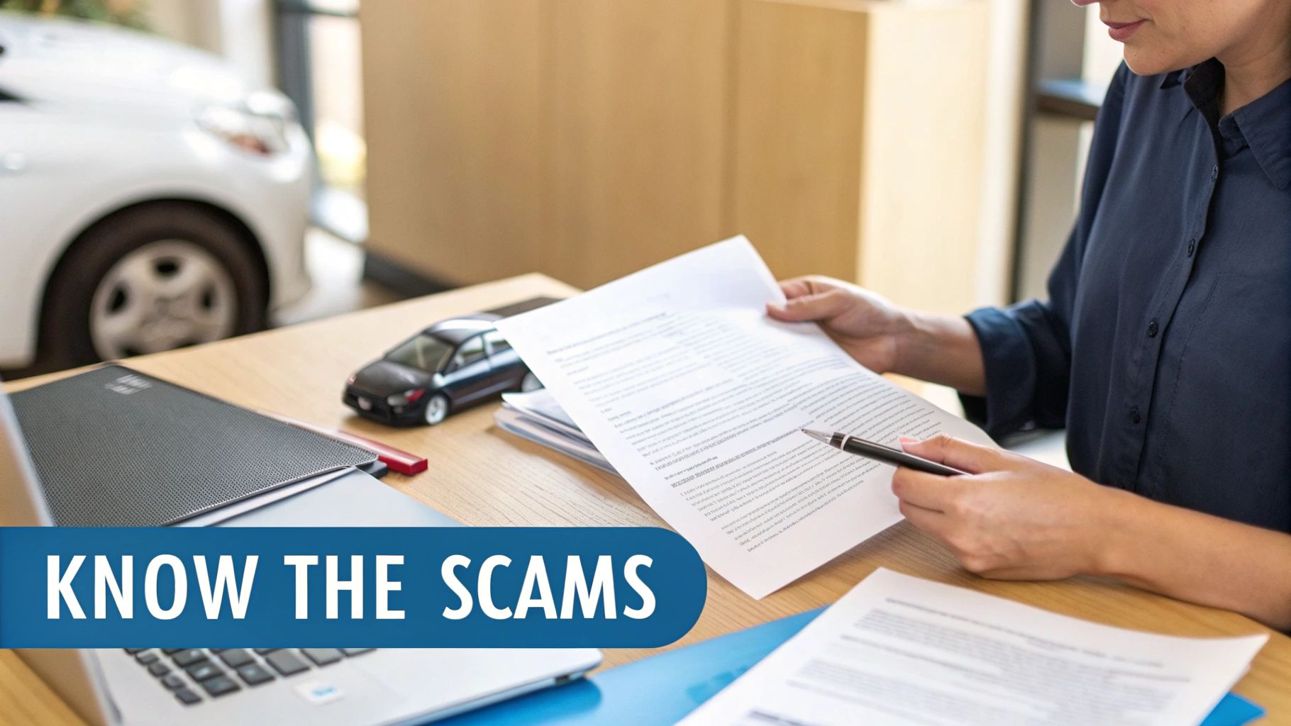 A person anxiously looking at their phone, worried about their car being shipped.