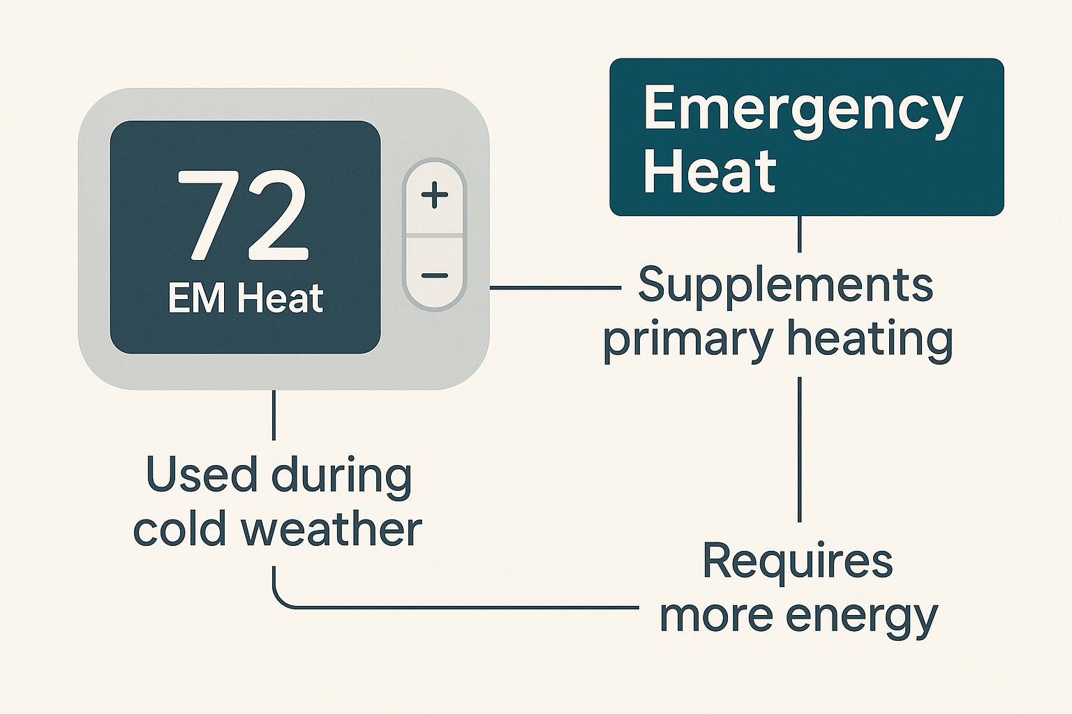 Infographic about thermostat emergency heat setting